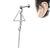 New Design ModernPair of Triangle and Chain Dangle 316L Surgical Steel Ear Cartilage Hot Wholesale