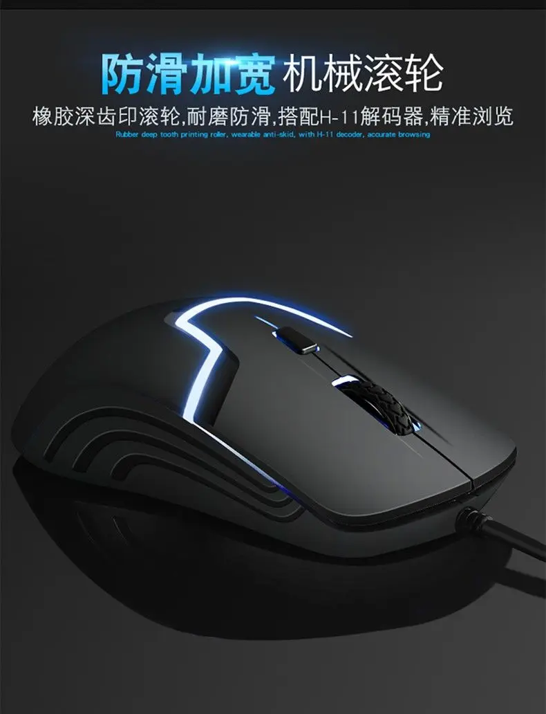 HP M100 wired mouse gaming Laptop desktop computer peripherals for office games the usb to eat chicken lol Black cable