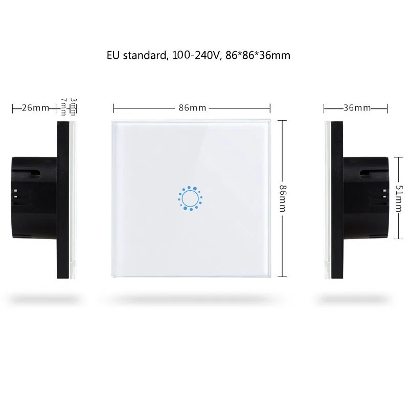 ZigBee Touch Switch Wall Switch Light Touch Switch Waterproof Tempered Glass Panel LED Lamp Switches