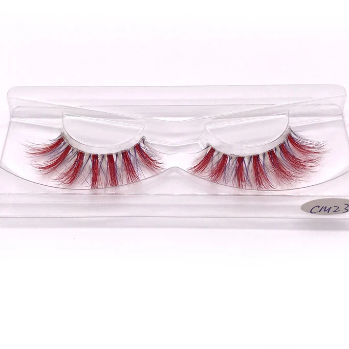 Hot selling high quality colored false stage eyelash private label crazy mink eyelashes