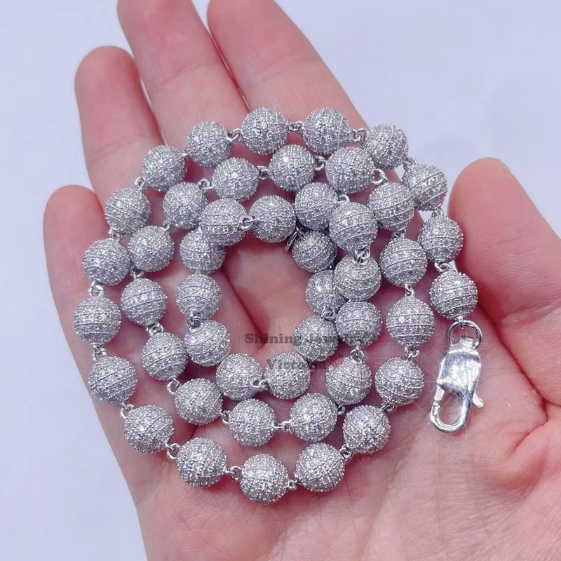 8mm Iced out beads necklace shops for men