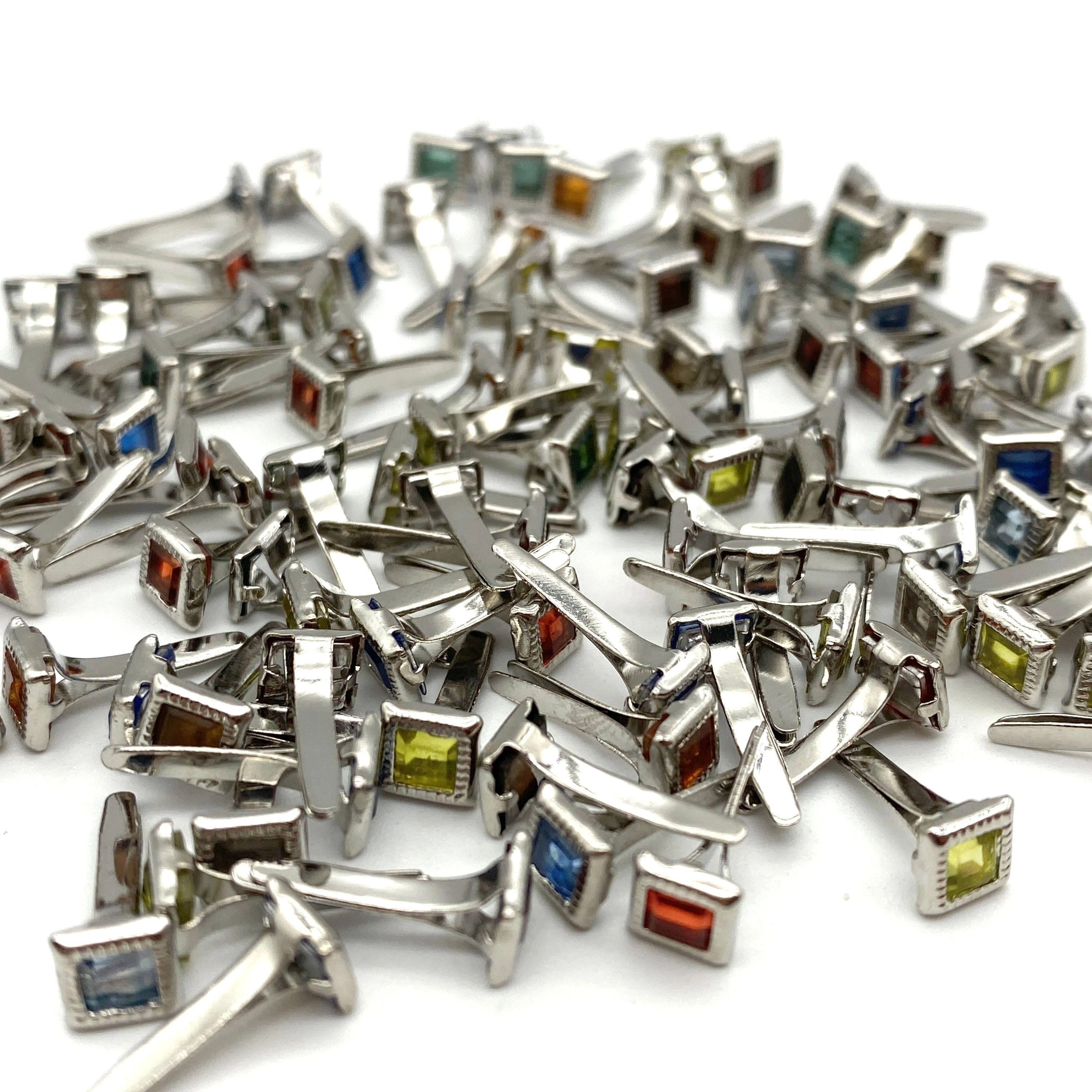 Square Rhinestone Crystal Paper Fastener Craft Brads For Wedding