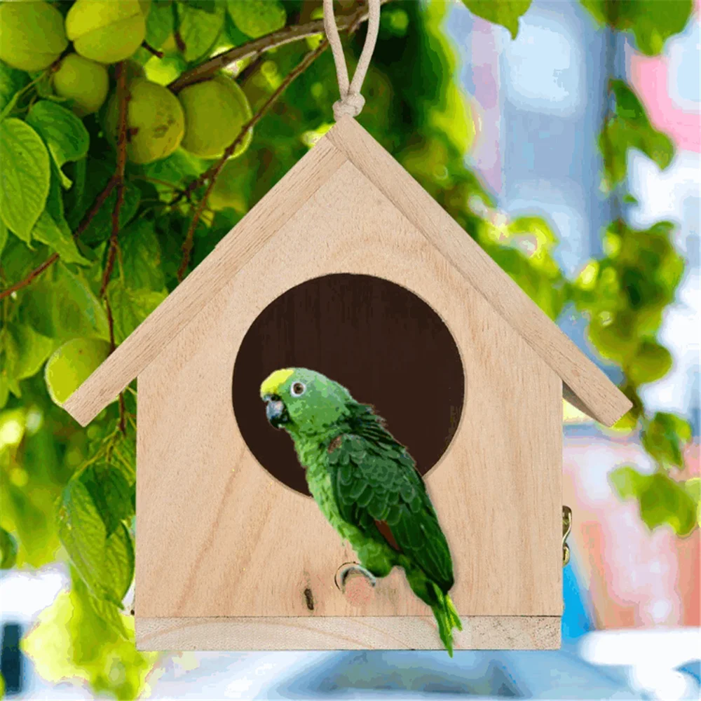 Garden patio perch natural decorative DIY toy factory wholesale country cottages wood bird house hanging