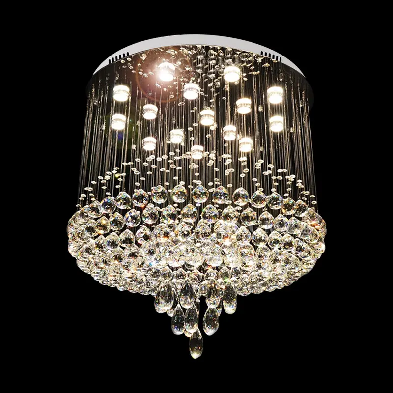 Modern K9 Crystal led Ceiling Lights for Bed Room Living Room Foyer Crystal Round Hotel hall Ceiling Lighting Lamp