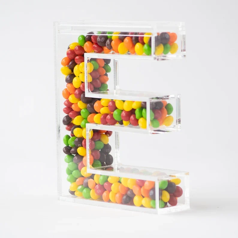Acrylic Initial Candy Letter,Fillable Letters With You Favorite Candy. Stand Or Wall Mounted