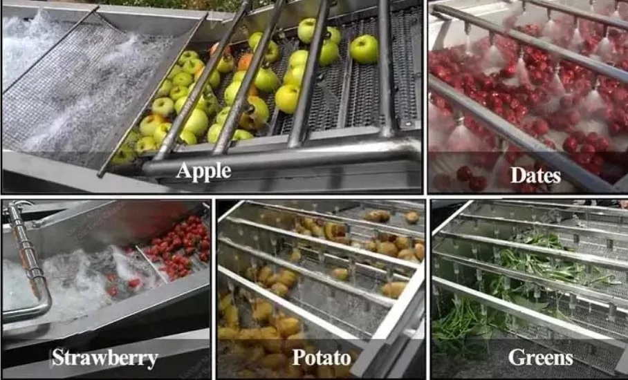 Commercial Customized Fruit And Vegetable Bubble Ultrasonic Washing