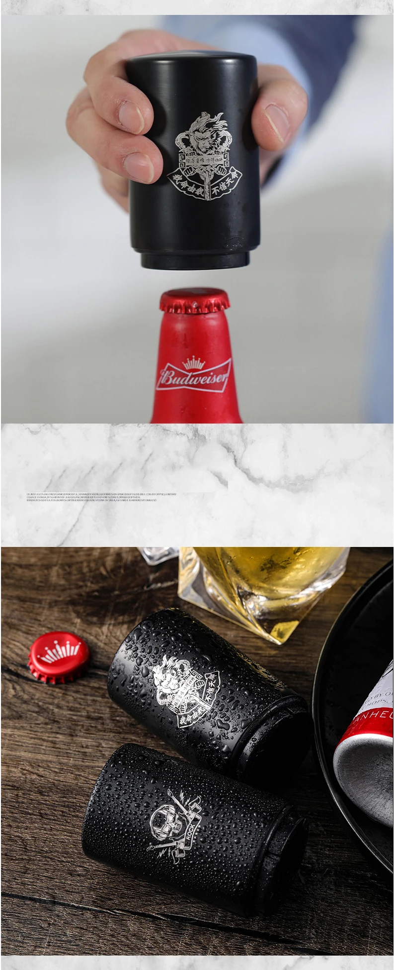 Push Down Bottle Opener Wine Corkscrew And Water Bottle Twist