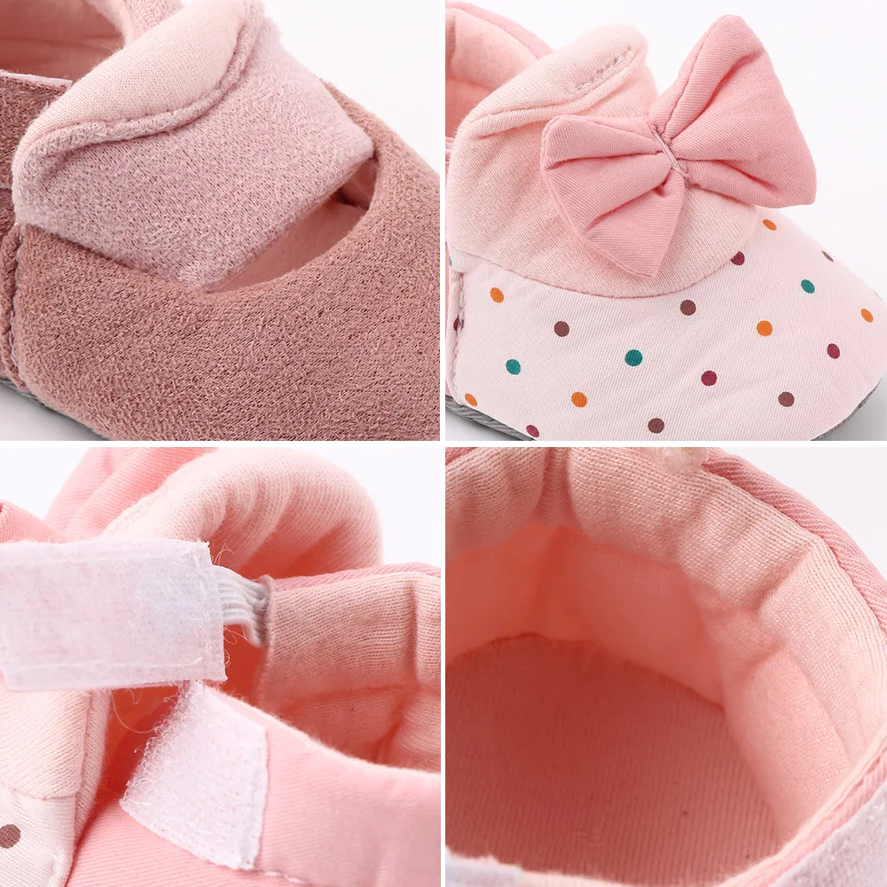 Pink Beautiful Fancy Baby Girls Shoes Newborn Cotton Shoes supplier