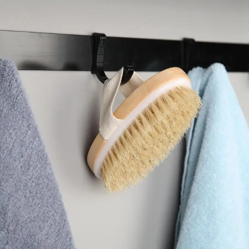 wholesale high quality bamboo dry skin body brush boar bristles bath brush