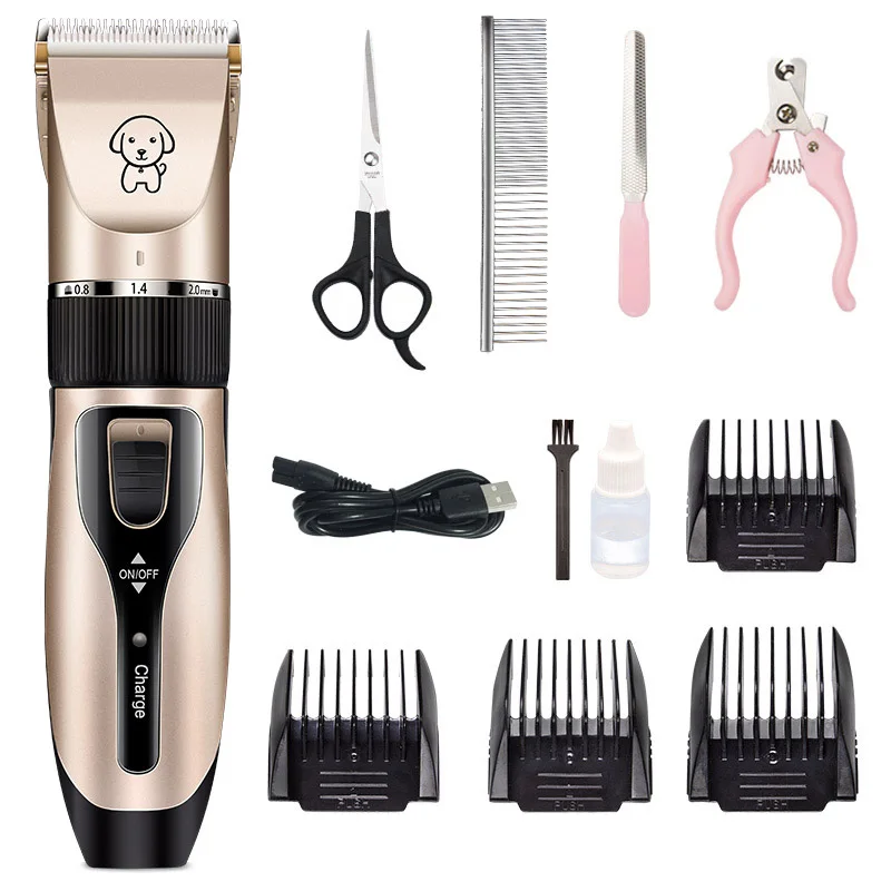 Dog Clippers 2-Speed Low Noise Professional Heavy Duty Dog Grooming Clipper USB Rechargeable Cordless Electric Quiet Dog Hair Clippers Grooming Tools for Small & Large Dogs Cats Pet 