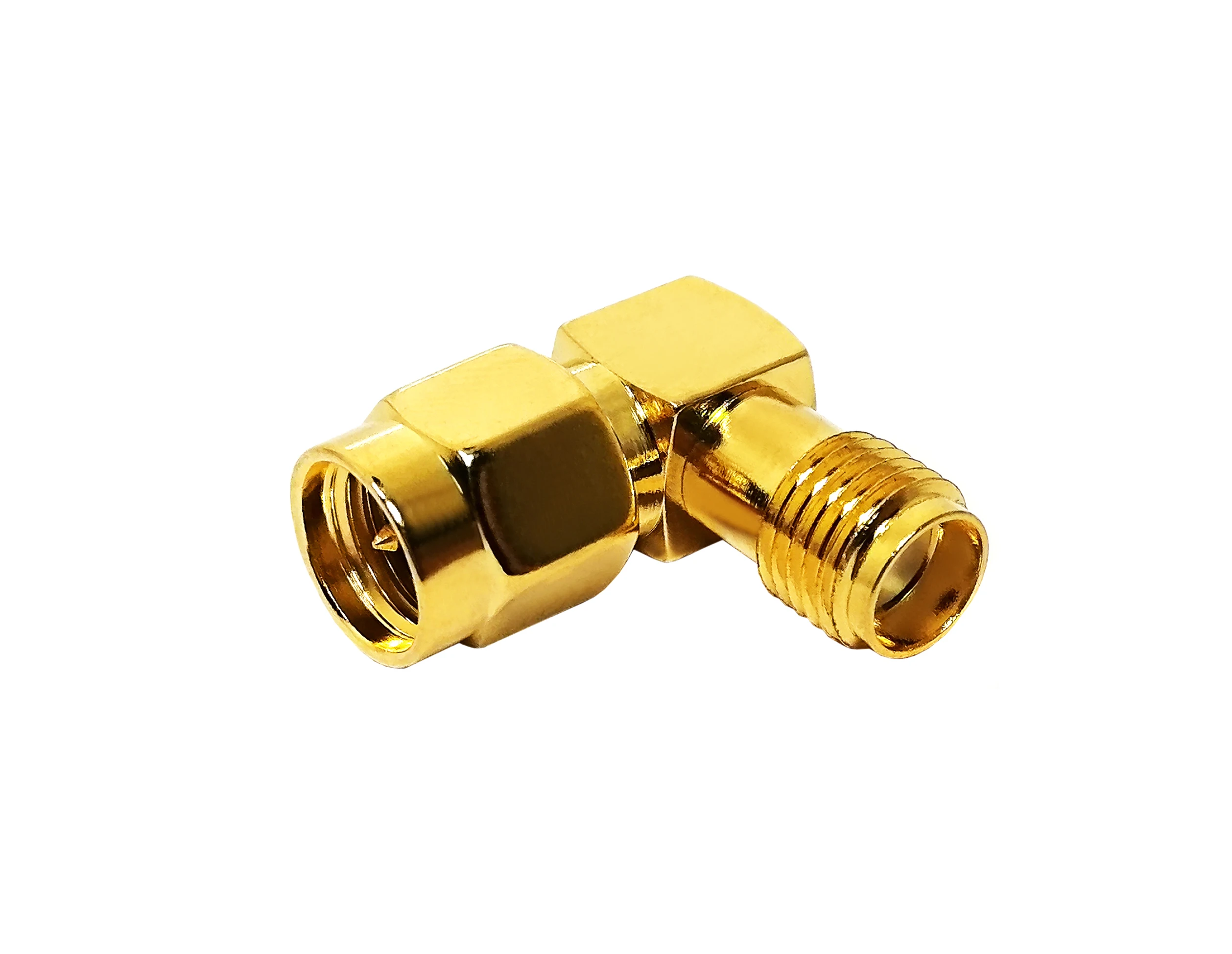 Adapter Gold plated sma female to sma male 90 degree elbow right angle  rf coaxial adaptor factory