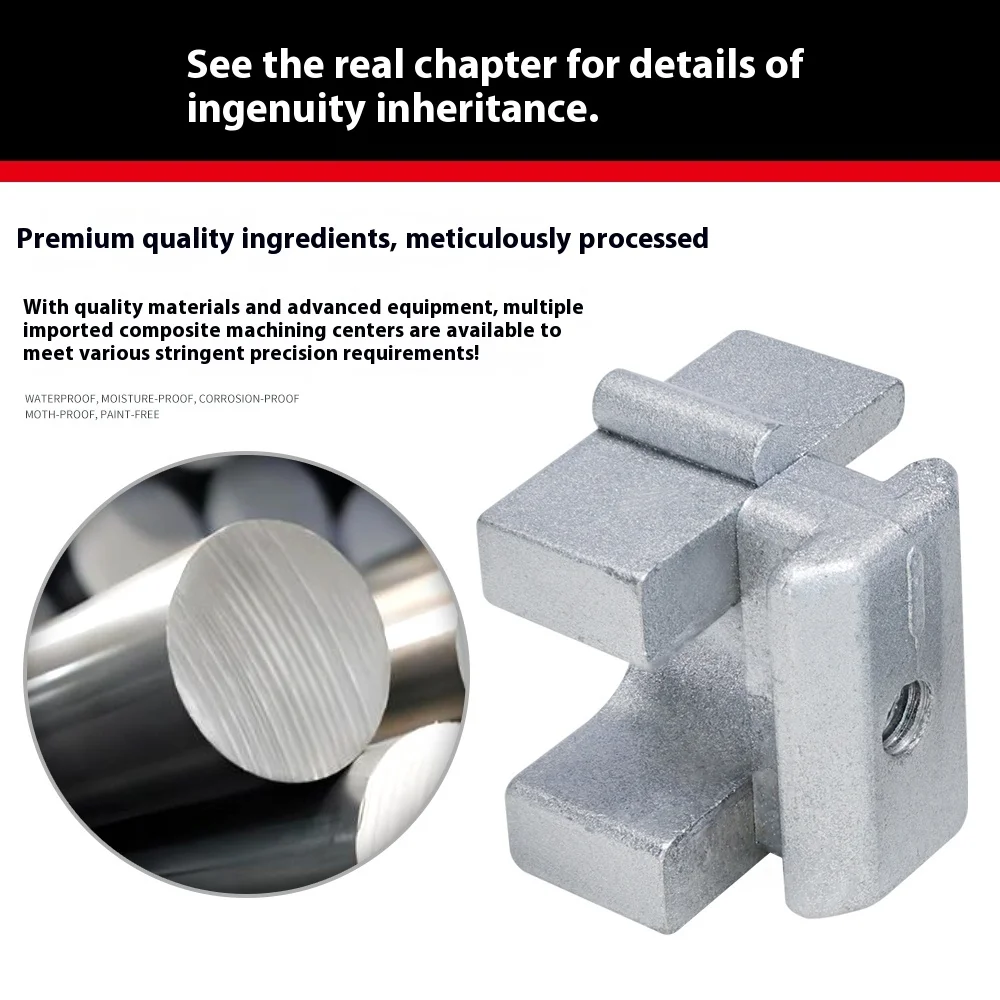 European Standard 30 Reinforced Thickeneded Aluminum Upper Support Piece Universal Support Block Roller Aluminum Profiles details