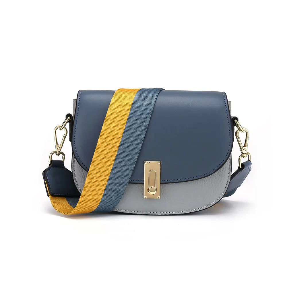 股票牛皮皮革中号女士斜挎包带可调节肩带可兑换妇女的肩包