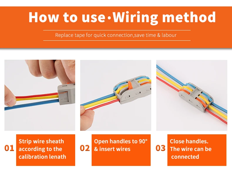 4 in 4 out SPL-4 LEVER-NUTS 4 Conductor Compact push in wire connectors wire to wire type 4 holes terminal block