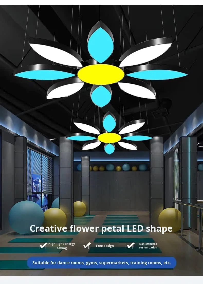 product led custom long acrylic office lights for large shopping malls supermarkets gyms offices with eye caring feature-0