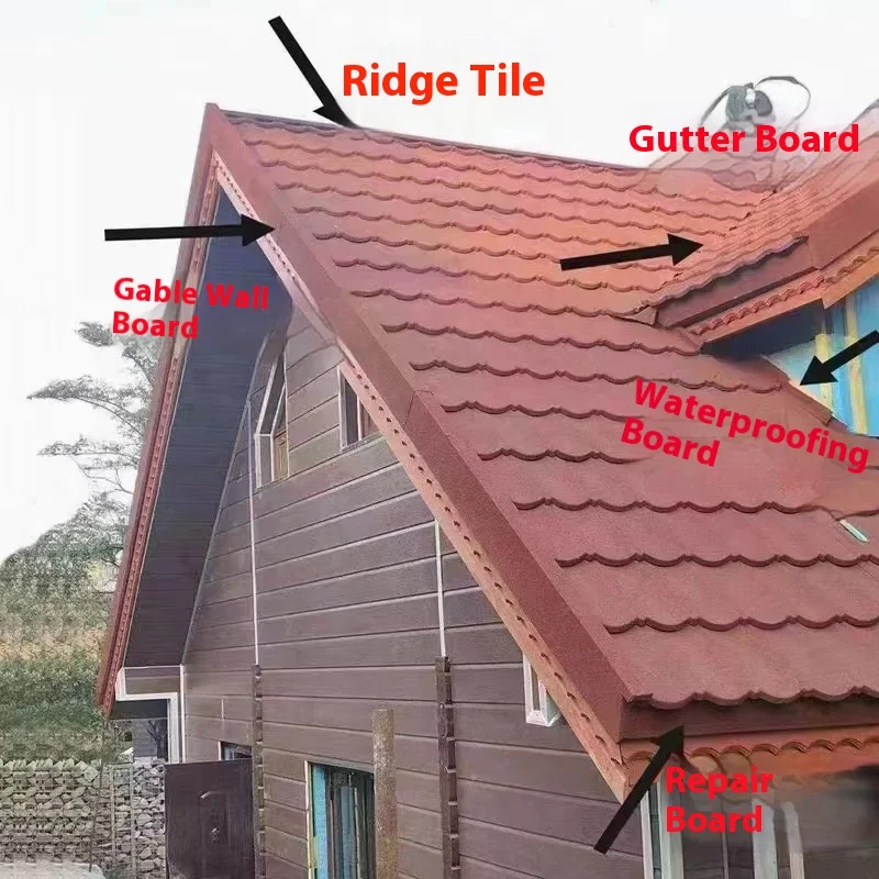 product-1-1 Modern Stone Metal Galvanized Aluminum Roof Tiles New Heat-Insulated Waterproof Level Change Slope Renovation for Hotels Old