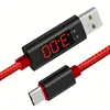 Hot selling fashionable usb display voltage and current with nylon braided jack for phone
