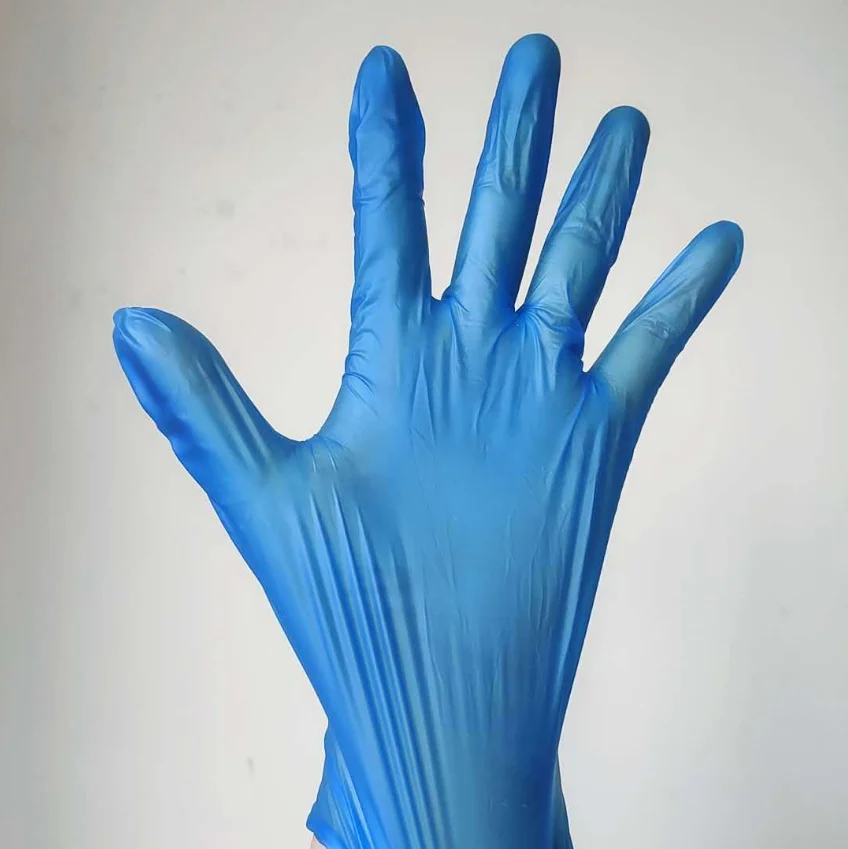 批发白色乙烯基高品质出厂价格一次性卫生厨房户外蓝色清洁pvc手套