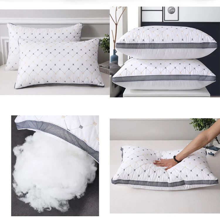 Hilton Pillow Double Line Custom High Quality And Soft Hotel Bed