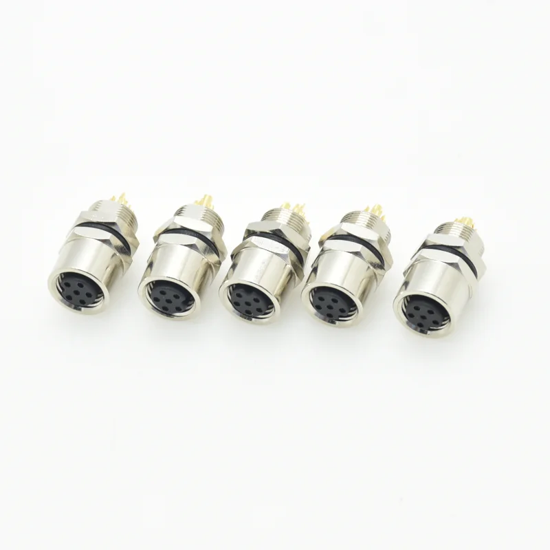 Electrical IP67 waterproof 3 4 6 pin female socket M8 pcb connector