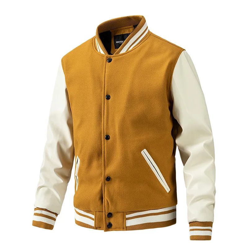 Men's Baseball Jacket Woolen Winter Varsity Coat For Men_voghion.com