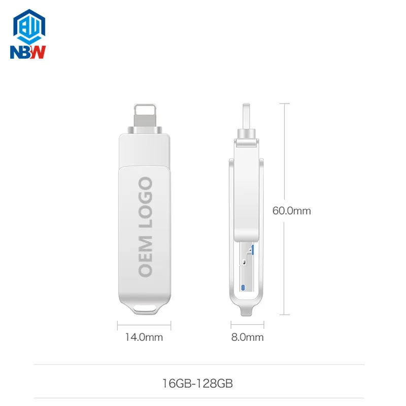 For iPhone Android PC 3 IN 1 Micro USB Stick 3.0 16GB 32GB 64GB otg Pendrive Flash Dive - ANKUX.COM