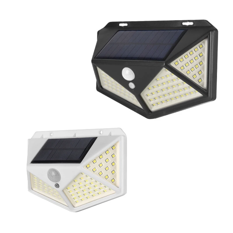 Manufacture Wholesale 114LED solar garden light outdoor Smart Sensor Solar Wall lamps Wireless Waterproof Security yard lighting