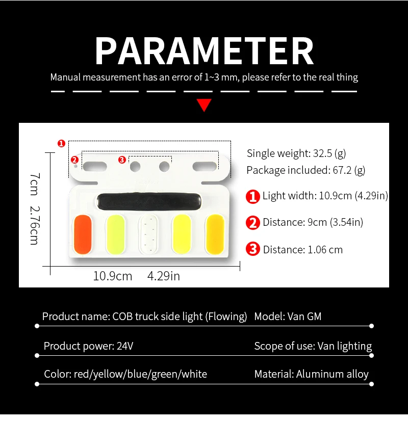 Hgv Truck Led Cycle Safety Warning Tail Light Led Cob 24v Strobe Truck