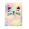 Custom making A5/A6/B5 Cute cat cartoon Plush Cover Embroidered Gift Faux Fur Notebook