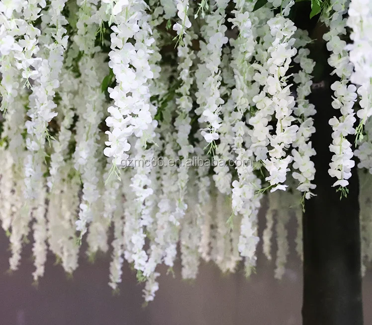 White Large Outdoor Artificial Wisteria Flower Tree For Wedding Decoration Buy Artificial