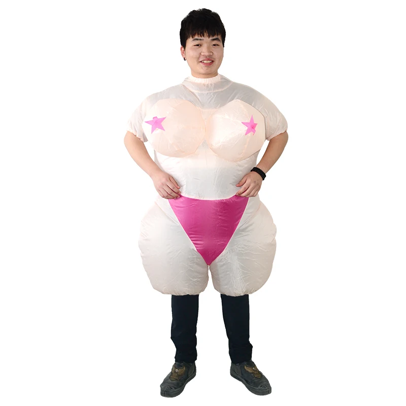 White Sealed Astronaut Suit Spaceman Adult Unisex Blow up Suit Costume Inflatable Chub-Suit Costume Jumpsuit Cosplay Plus Size