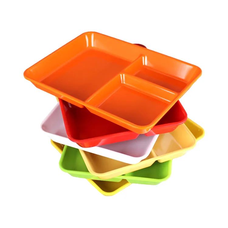 Reusable Divided Plates For Adults / Kids Camping Plate With 3
