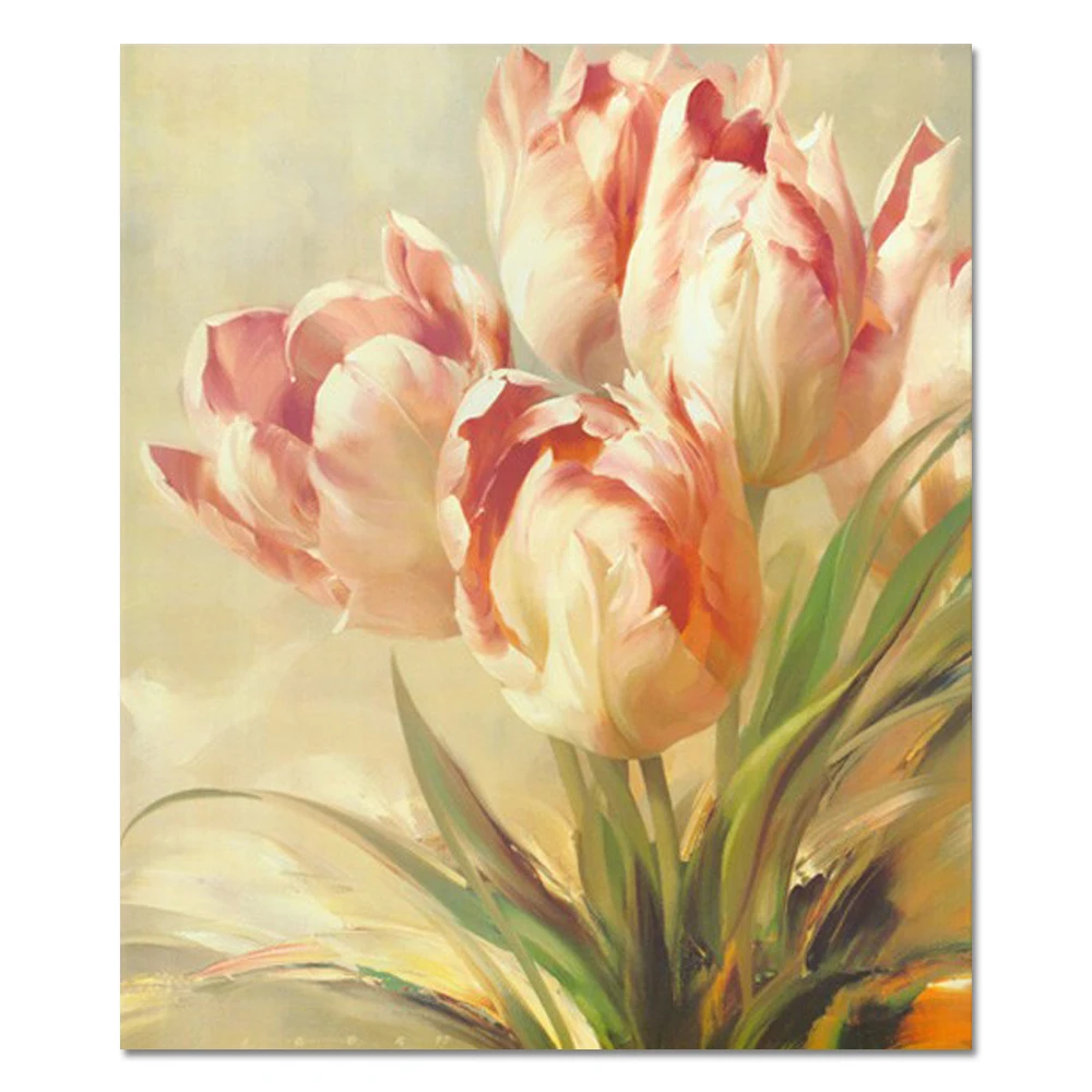 wholesale wall art beautiful flower painting image fabric canvas