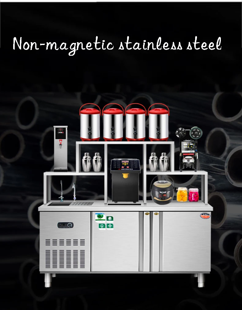 2021 Stainless Steel Refrigerated Luxury Commercial Milk Tea Table From