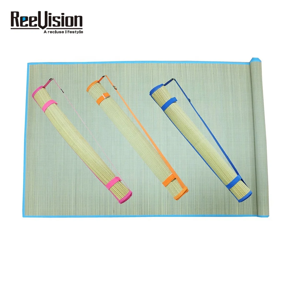 Straw Beach Mat Weatherresistance Natural With Adjustable Carrying
