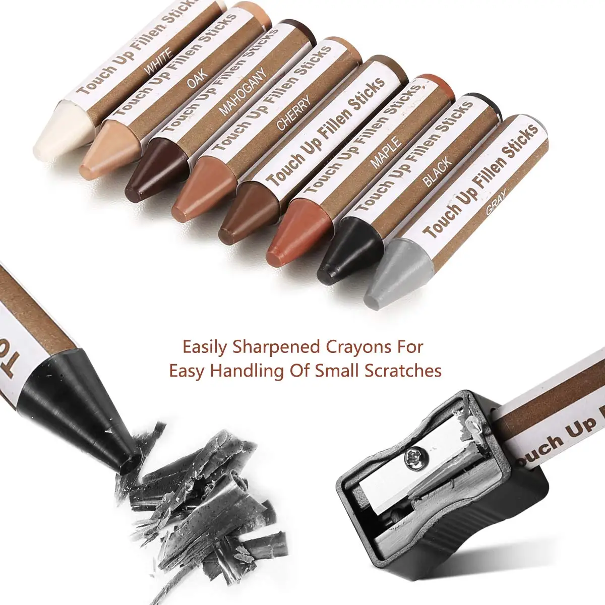 Furniture Repair Kit Wood Markers Wooden Pen Markers And Wax Sticks With Sharpener Kit,For