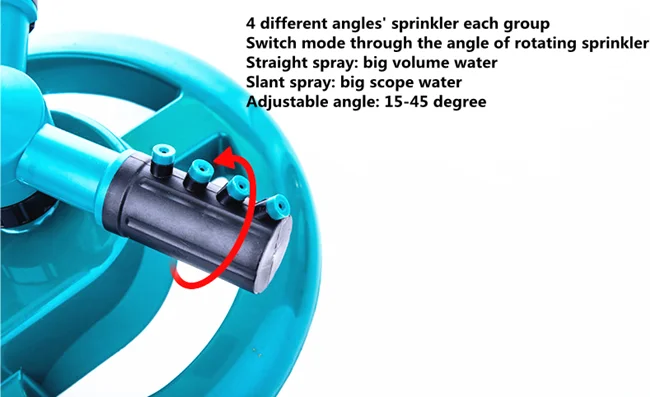 Hot Selling Garden Lawn Sprinkler 360 Degree Automatic Rotating Portable 3 Arms Sprinkler
