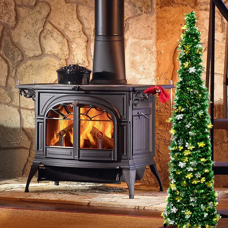 7ft pre lit snow flocked pop up christmas tree with light