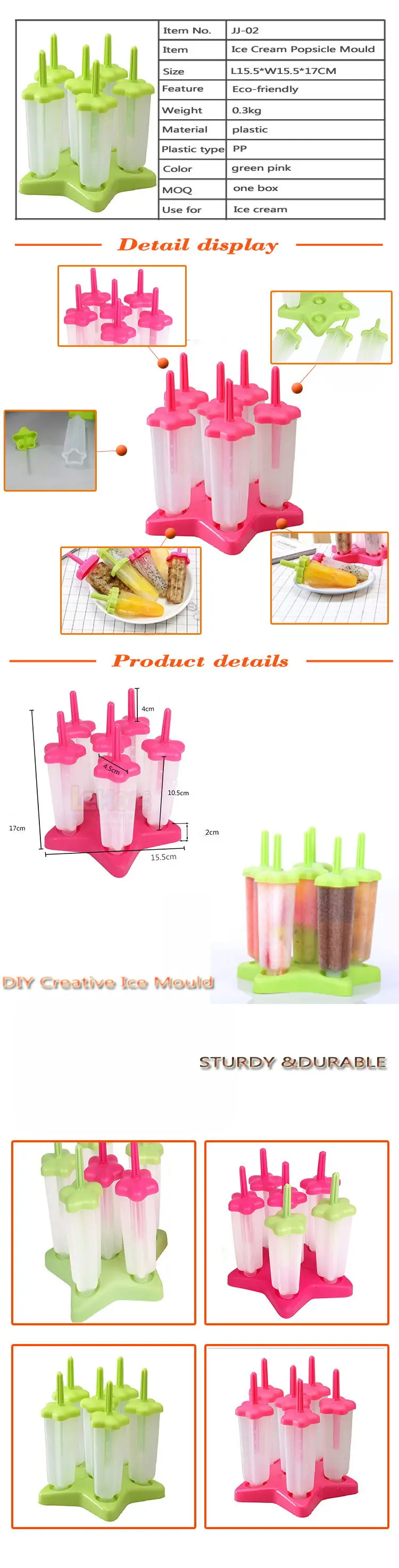 Smile mom Plastic Ice Cream Popsicle Mould