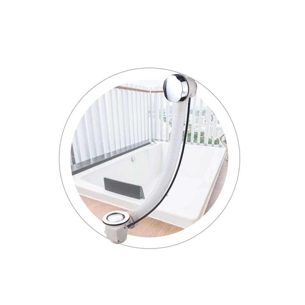 Cheap Plastic Bathtub Drainer 1 1/2'' Tub Popup Bouncing Core Shower Room Drainer Barrel Valve