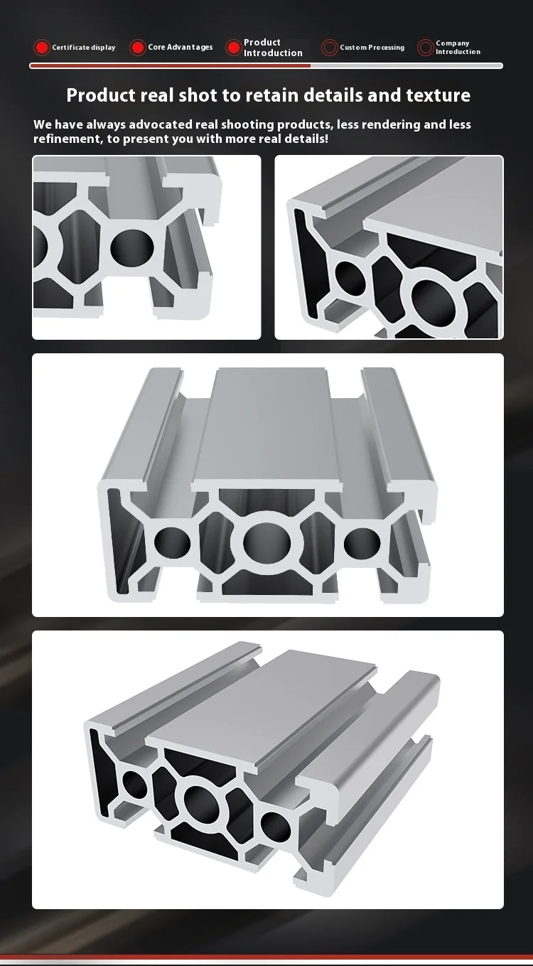 2047 European Standard DIY Furniture Custom Black Frame Square Tube Aluminum Material Wardrobe Cabinet Alloy Profile factory