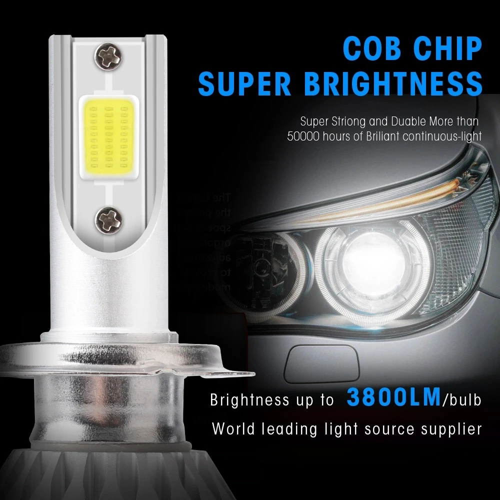 Kingshowstar - 72w C6 Fog Lamps Car Led Headlight Bulbs H1 H3 H7 H4 H11 9005 9006 Car Led Headlights For Car Accessories Led headlight bulb 17