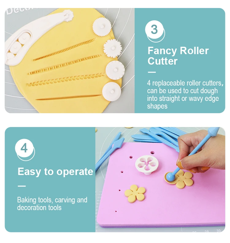  fondant cake decorating tools set