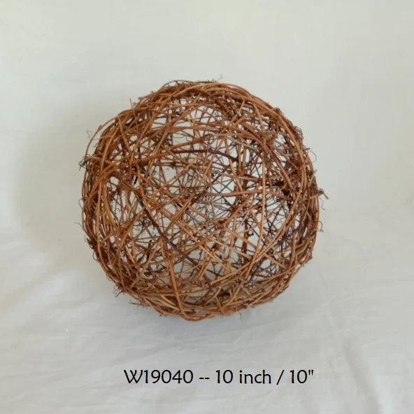 6 Inch 15 Cm Nesting Ball Natural Twig Vine Ball Rattan Christmas Ball