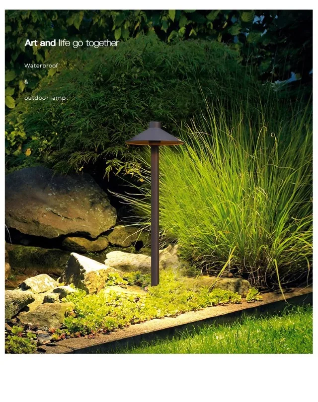 product led low voltage lawn lights brass led bollard garden light with brass thread stake-11