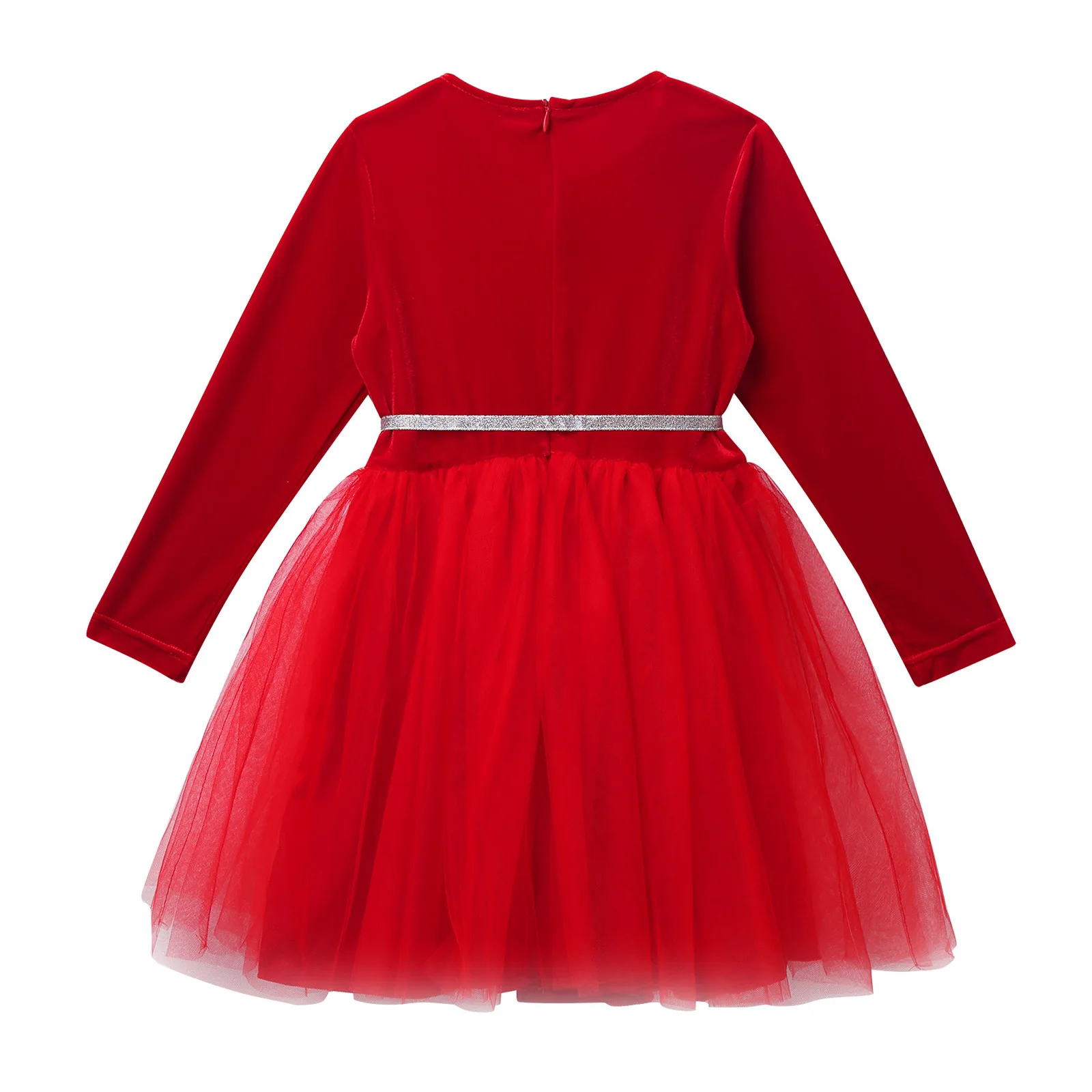 女婴圣诞节蕾丝连衣裙服装生日派对公主亮片裙子服装