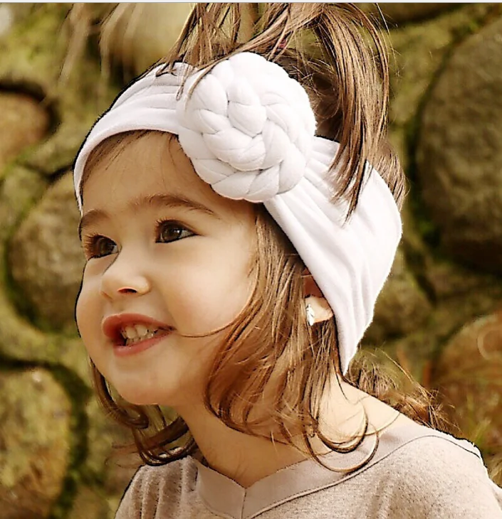 Toddler Baby Girls Big Bow Knot Headband Nylon Hairband Stretch Turban Head Wrap 