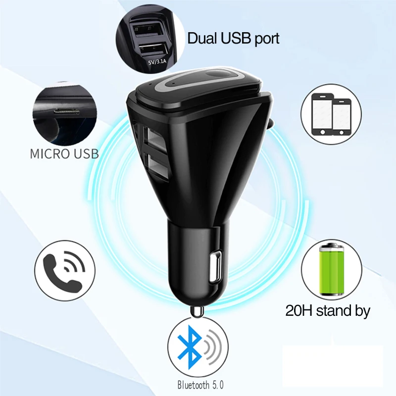 Portable Wireless Bluetooth Handsfree Headset 2in1Car Charger Magnetic and USB car charger with earphone headphone - ANKUX.COM