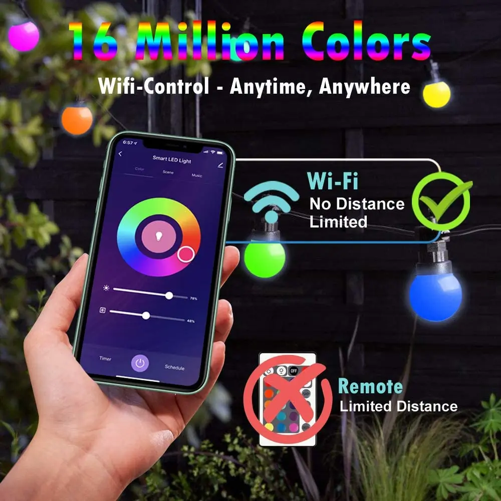 2021 Popular Tuya 48ft Rgb Color Change Outdoor Waterproof Smart Led