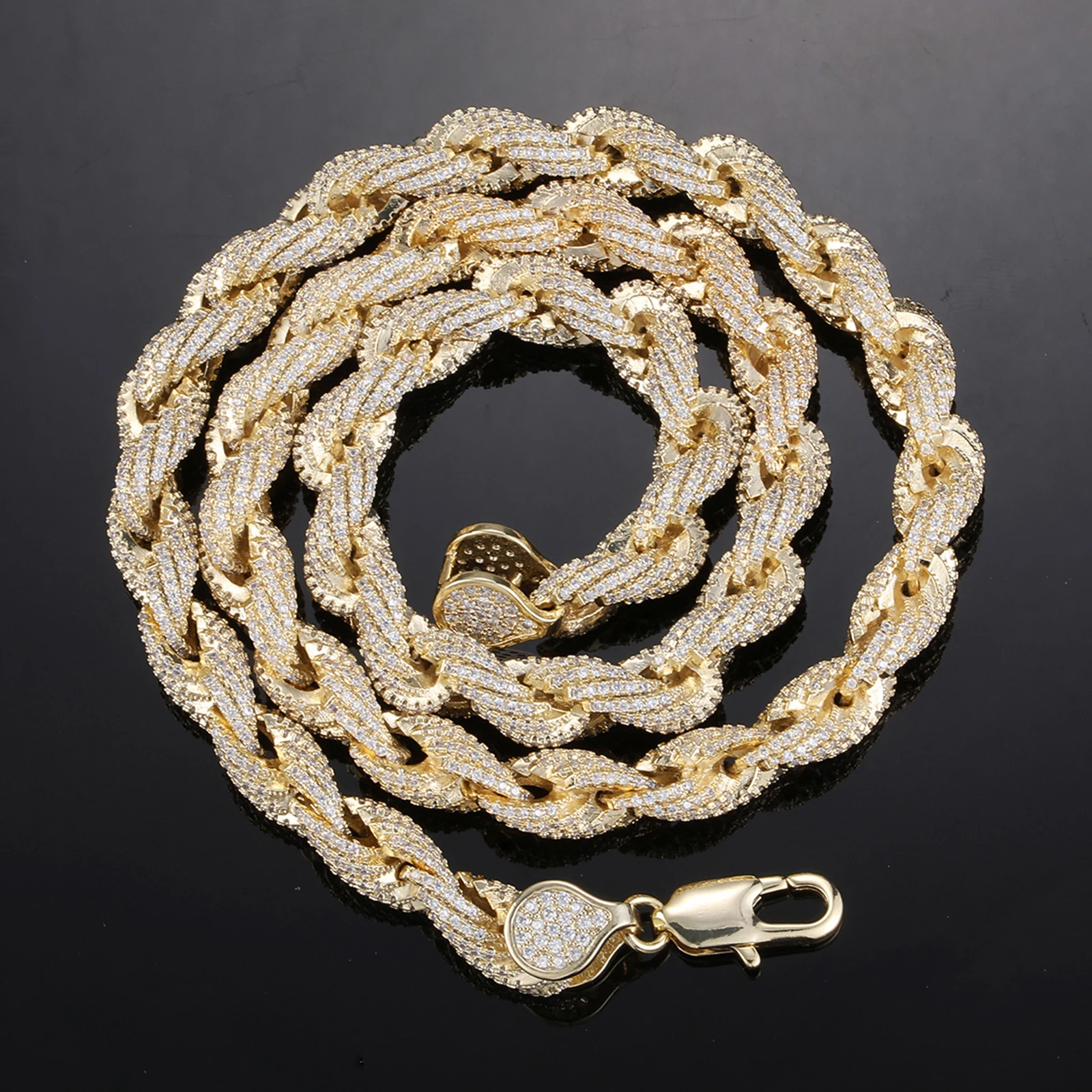 2023 Hip Hop Jewelry - Iced Out 8mm Rope Chain Necklaces